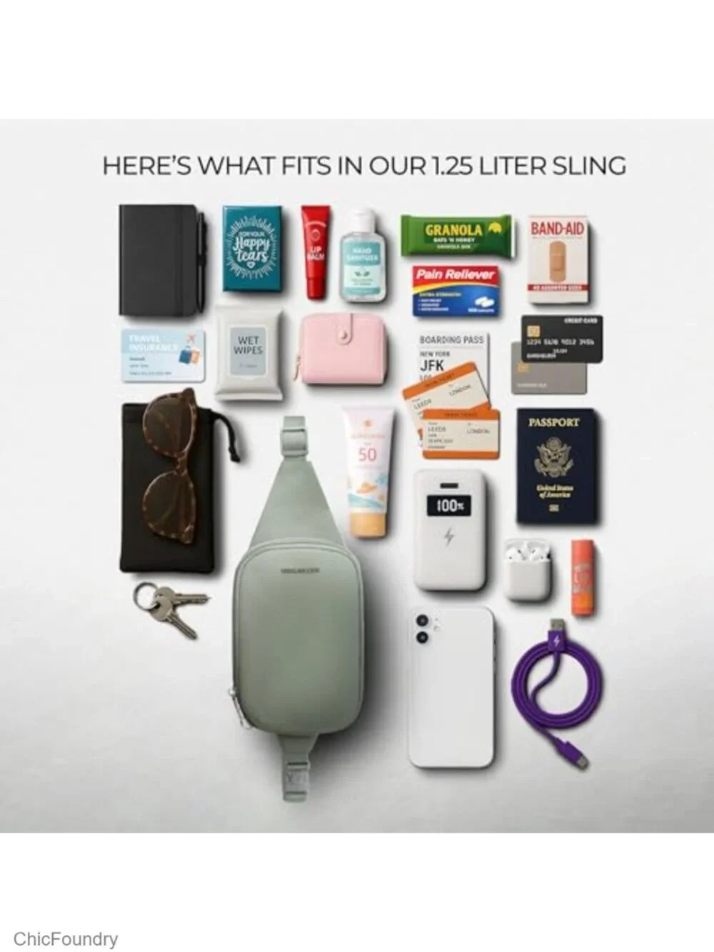 Anti-Theft Compact Sling with RFID Blocking